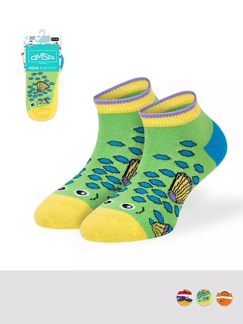 Детские укороченные носки (рыбки) omsa kids calzino 21p62 erba, , 23-26 (14-16), OMSA, - 1