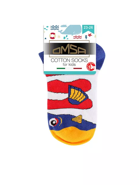 Детские укороченные носки (рыбки) omsa kids calzino 21p62 rosso, , 23-26 (14-16), OMSA, - 3