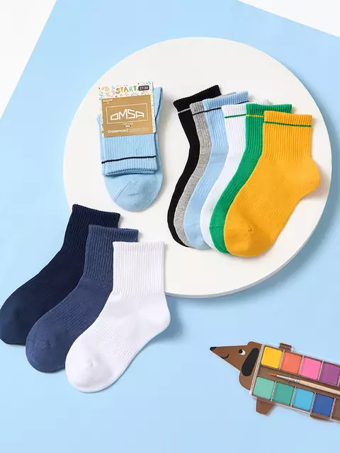 Носки детские с высокой резинкой omsa kids calzino 21s05 bianco, , 23-26 (14-16), OMSA, - 6