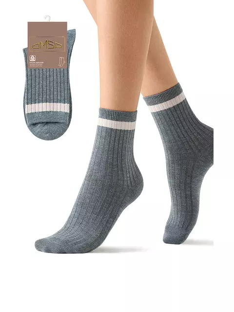 Женские высокие зимние носки с шерстью omsa comfort 355 grigio, , 39-41 (25-27), OMSA, - 1