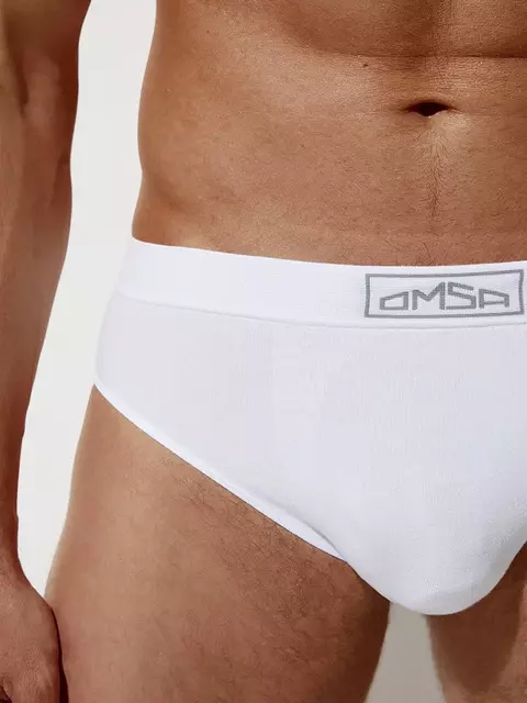 Трусы мужские слипы бесшовные omsa omb 2225 viscose vi bianco, , 50 (XL), OMSA, - 3