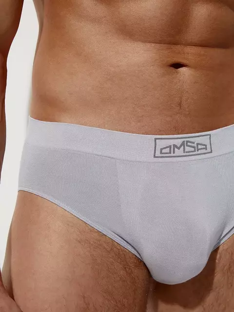 Трусы мужские слипы бесшовные omsa omb 2225 viscose vi grigio, , 48 (L), OMSA, - 3