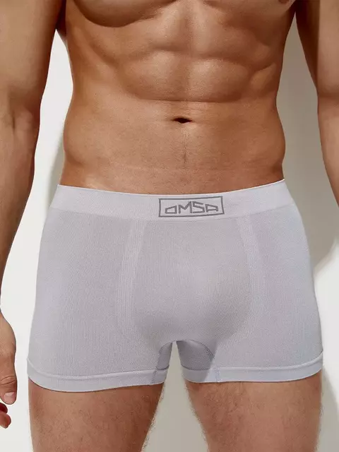 Трусы мужские боксеры бесшовные omsa omb 2235 viscose grigio, , 50 (XL), OMSA, - 1