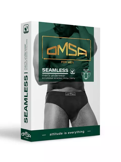 Трусы мужские слипы бесшовные omsa omb 2225 viscose vi grafit, , 50 (XL), OMSA, - 5
