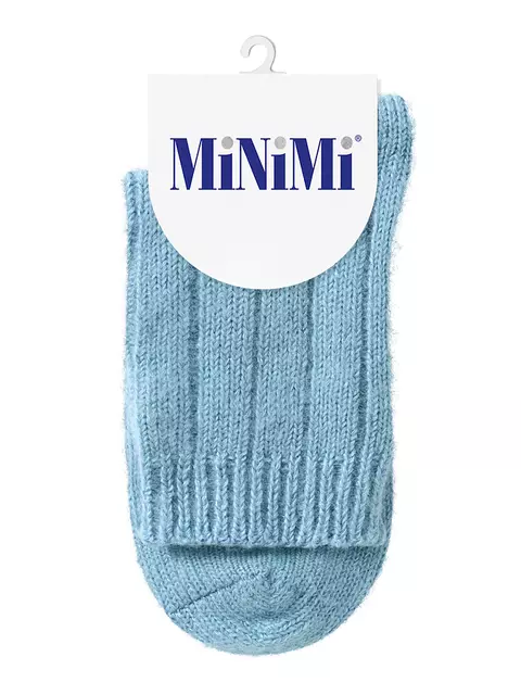 Женские зимние высокие носки в рубчик minimi inverno 3305 blu chiaro, , 39-41 (25-27), OMSA, - 5