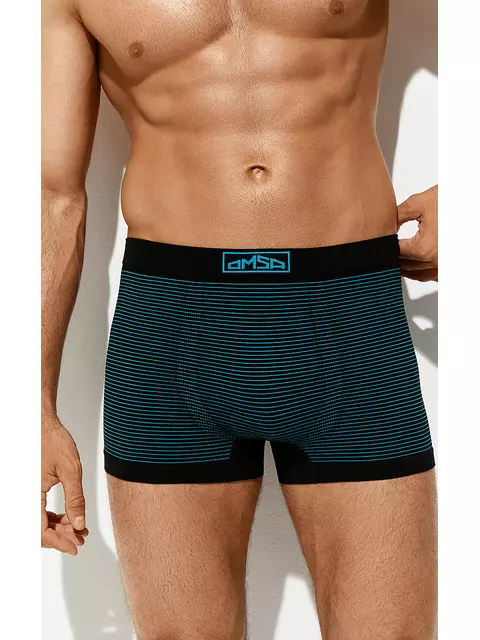 Бесшовные мужские трусы «боксеры» omsa omu 2221s stripes vi nero, , 46 (M), OMSA, - 1