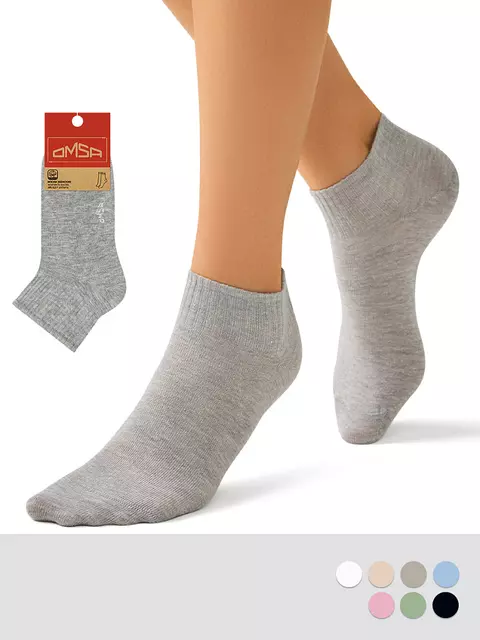 Короткие женские носки omsa eco 253 grigio melange, , 35-38 (23-25), OMSA, - 1