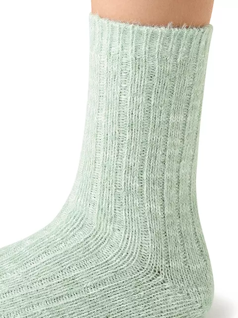 Высокие женские зимние носки с люрексом omsa comfort 353 menta, , 39-41 (25-27), OMSA, - 3