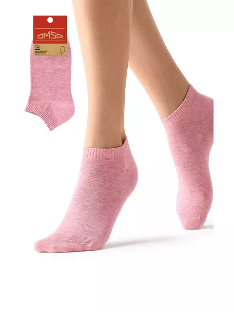 Женские укороченные носки с люрексом omsa eco 255 rosa melange, , 39-41 (25-27), OMSA, - 1