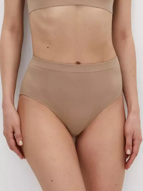 Трусы слипы с поддерживающим эффектом omsa omd 2231s cotton slip maxi beige, , 52 (2XL), OMSA, - 1