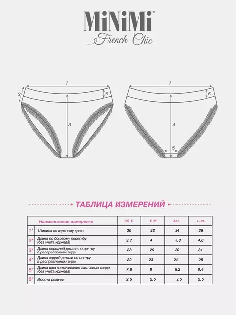 Женские трусы слипы в рубчик minimi 2241s french chic slip alto avorio, , 48/50 (L/XL), MINIMI, - 7