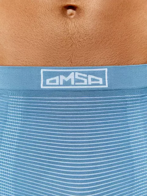 Бесшовные мужские трусы «боксеры» omsa omu 2221s stripes vi blu сhiaro, , 50 (XL), OMSA, - 2