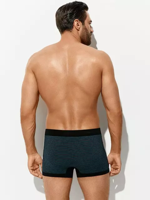 Бесшовные мужские трусы «боксеры» omsa omu 2221s stripes vi nero, , 46 (M), OMSA, - 4