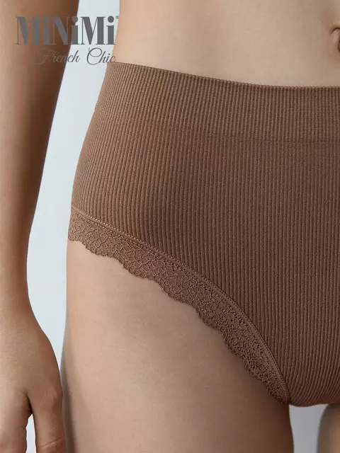 Женские трусы-слипы в рубчик minimi 2221s french chic slip midi cappuccino, , 44/46 (S/M), MINIMI, - 3