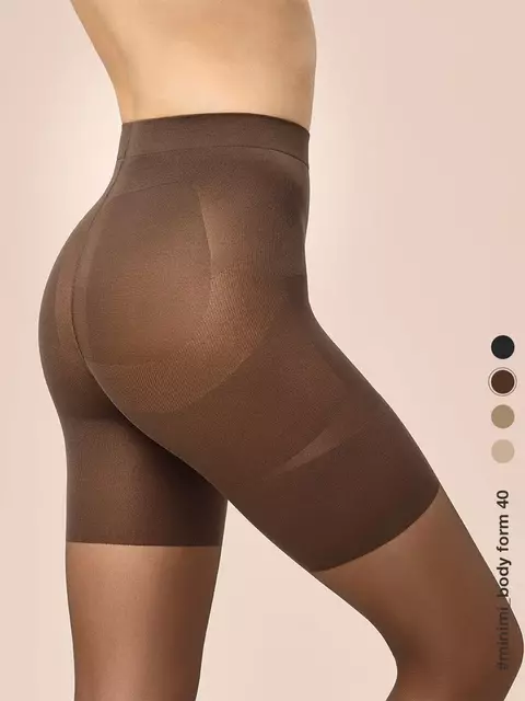Корректирующие колготки с push-up minimi body form 40 mineral, , 4, MINIMI, - 3
