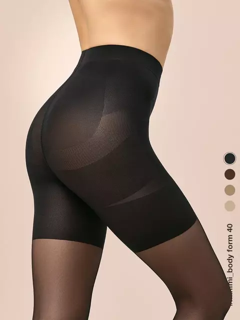 Корректирующие колготки с push-up minimi body form 40 nero, , 4, MINIMI, - 3