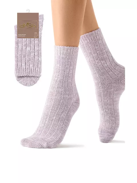 Высокие женские зимние носки с люрексом omsa comfort 353 lila, , 39-41 (25-27), OMSA, - 1