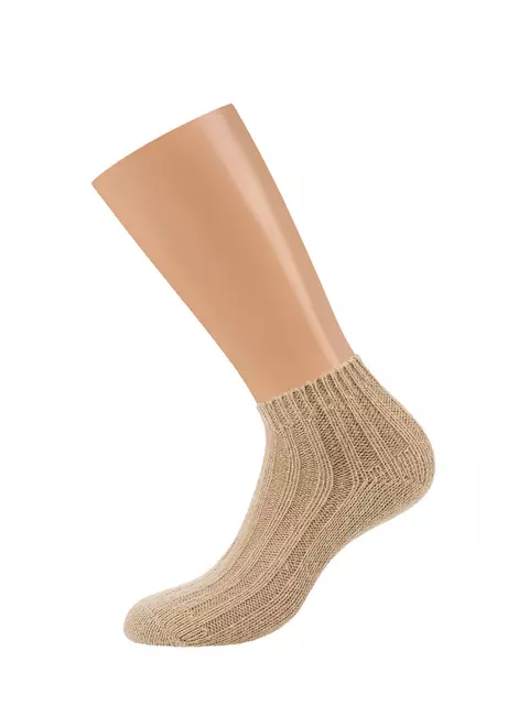Женские зимние укороченные носки в рубчик minimi inverno 3304 beige, , 39-41 (25-27), OMSA, - 2