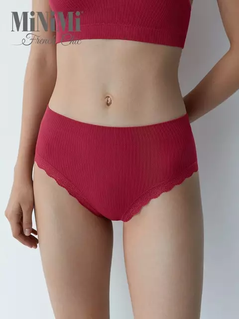 Женские трусы-слипы в рубчик minimi 2221s french chic slip midi lampone, , 44/46 (S/M), MINIMI, - 1