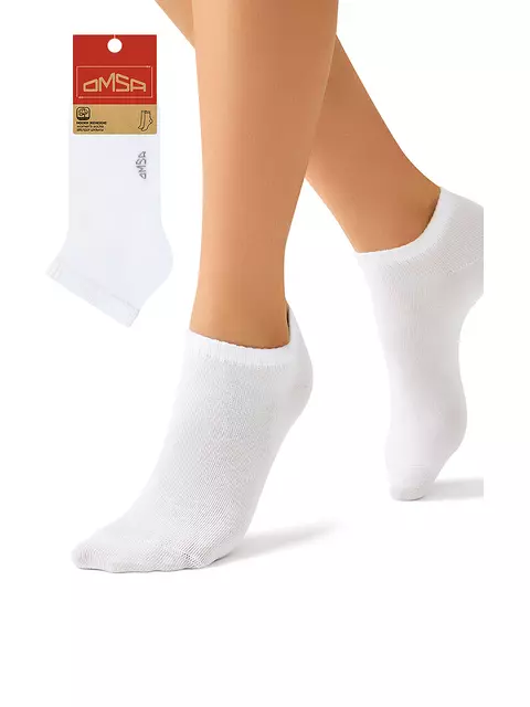 Женские укороченные носки omsa eco 252 bianco, , 39-41 (25-27), OMSA, - 1