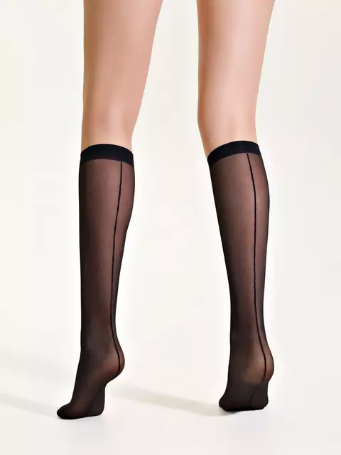 Гольфы с имитацией шва conte line mesh (линия на сетке) nero, 26С-22СП, 36-38 (23-25), CONTE ELEGANT,  - 2