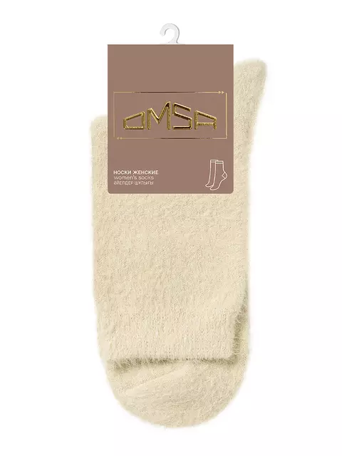 Женские «пушистые» зимние носки omsa comfort 350 beige, , 39-41 (25-27), OMSA, - 5