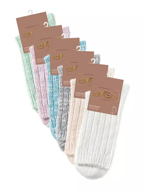 Высокие женские зимние носки с люрексом omsa comfort 353 avorio, , 39-41 (25-27), OMSA, - 2
