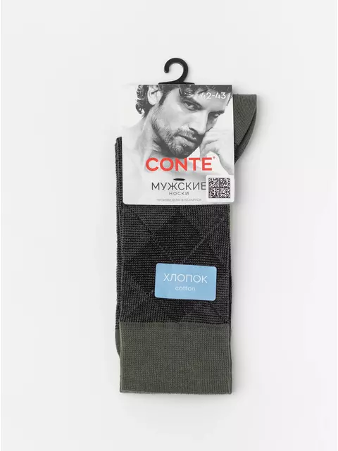 Носки мужские conte 970 хаки, 25С-205СП, 42-43 (27), CONTE,  - 4