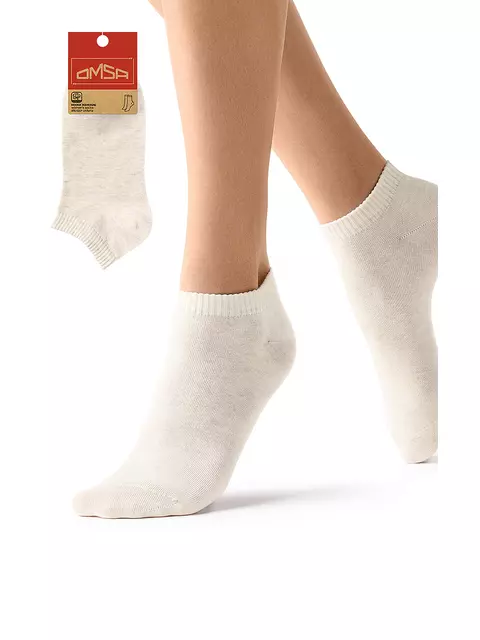 Женские укороченные носки с люрексом omsa eco 255 avorio melange, , 39-41 (25-27), OMSA, - 3