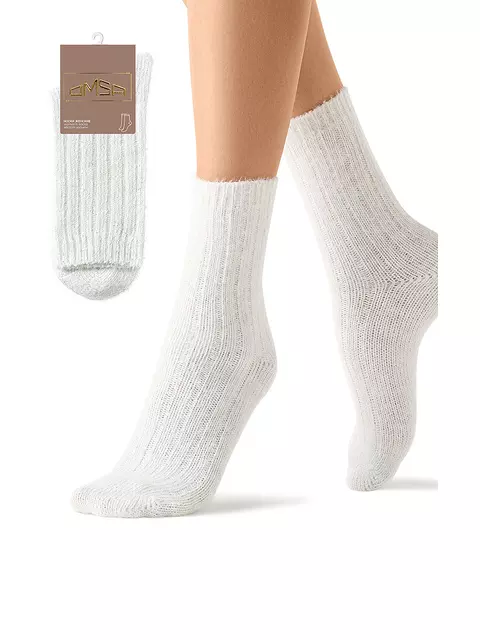 Высокие женские зимние носки с люрексом omsa comfort 353 avorio, , 39-41 (25-27), OMSA, - 1