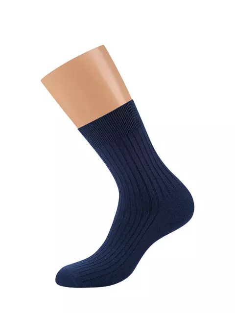 Классические мужские носки в рубчик omsa comfort 308 blu, , 45-47 (29-31), OMSA, - 2