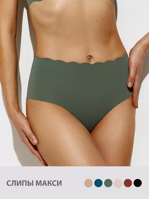Трусы женские «слипы» omsa omd 2232b invisible slip maxi militari, , 44 (S), OMSA, - 1