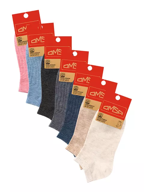 Женские укороченные носки с люрексом omsa eco 255 grigio scuro melange, , 39-41 (25-27), OMSA, - 2