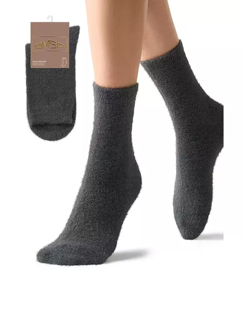 Женские «пушистые» зимние носки omsa comfort 350 grigio scuro, , 39-41 (25-27), OMSA, - 1