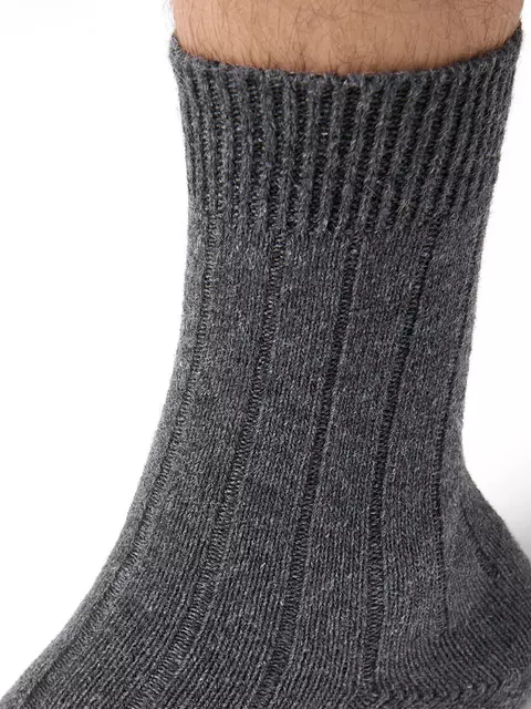 Мужские теплые носки в рубчик omsa comfort 306 grigio, , 42-44 (27-29), OMSA, - 4