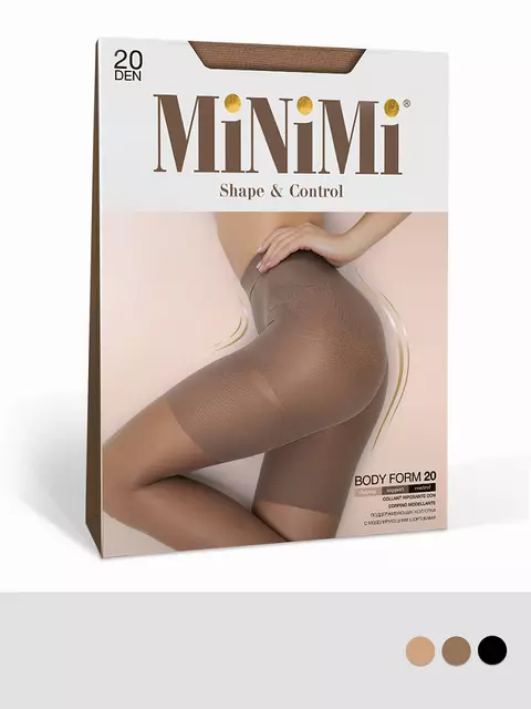 Колготки с push up эффектом minimi body form 20 caramello, , 5, MINIMI, - 1