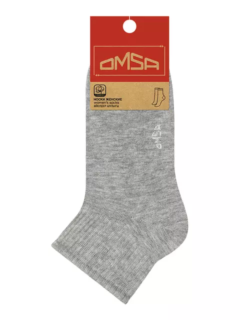 Короткие женские носки omsa eco 253 grigio melange, , 35-38 (23-25), OMSA, - 5