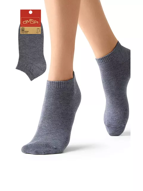 Женские укороченные носки с люрексом omsa eco 255 grigio melange, , 39-41 (25-27), OMSA, - 1
