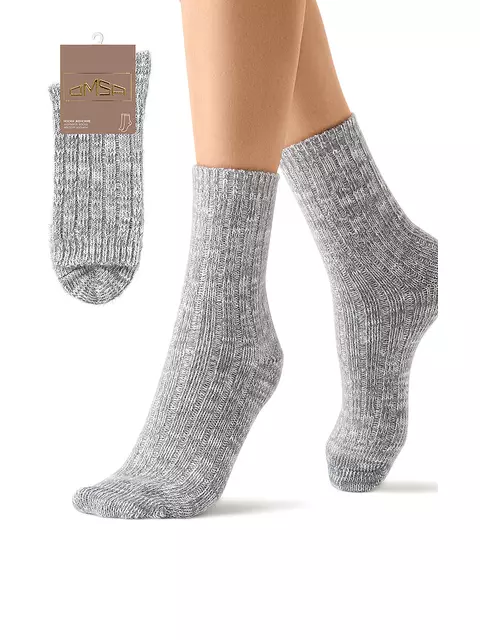 Высокие женские зимние носки с люрексом omsa comfort 353 grigio, , 39-41 (25-27), OMSA, - 1