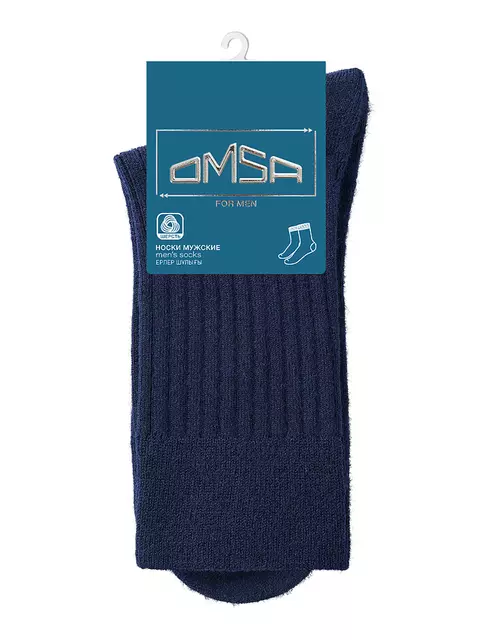 Классические мужские носки в рубчик omsa comfort 308 blu, , 45-47 (29-31), OMSA, - 4