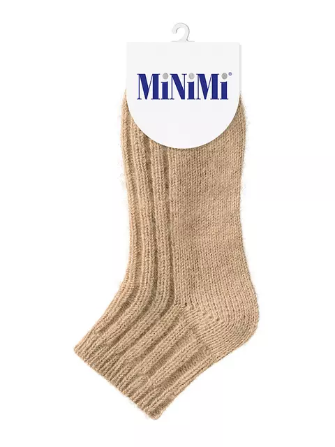 Женские зимние укороченные носки в рубчик minimi inverno 3304 beige, , 39-41 (25-27), OMSA, - 4