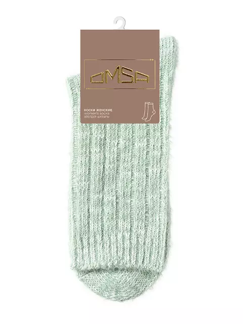 Высокие женские зимние носки с люрексом omsa comfort 353 menta, , 39-41 (25-27), OMSA, - 4