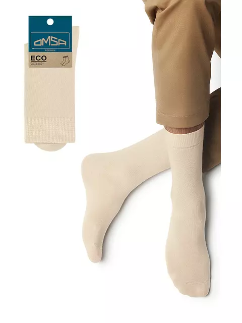 Мужские классические всесезонные носки omsa eco 401 colors latte, , 39-41 (25-27), OMSA, - 1