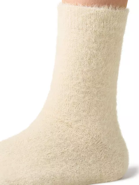 Женские «пушистые» зимние носки omsa comfort 350 beige, , 39-41 (25-27), OMSA, - 4