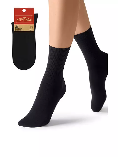 Женские высокие носки omsa eco 254 nero, , 39-41 (25-27), OMSA, - 1