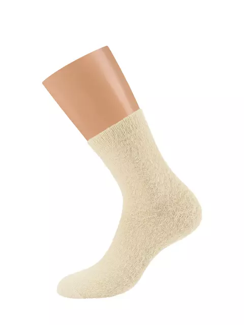 Женские «пушистые» зимние носки omsa comfort 350 beige, , 39-41 (25-27), OMSA, - 3
