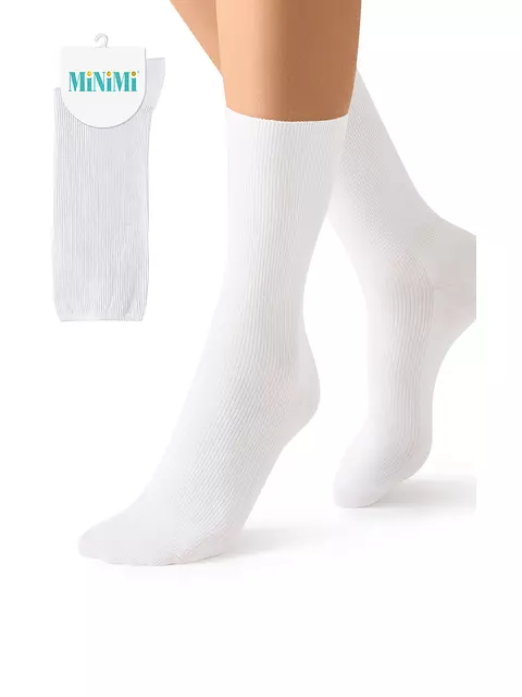 Женские носки c фактурным рисунком «лапша» minimi fresh 4103 bianco, , 35-38 (23-25), MINIMI, - 1