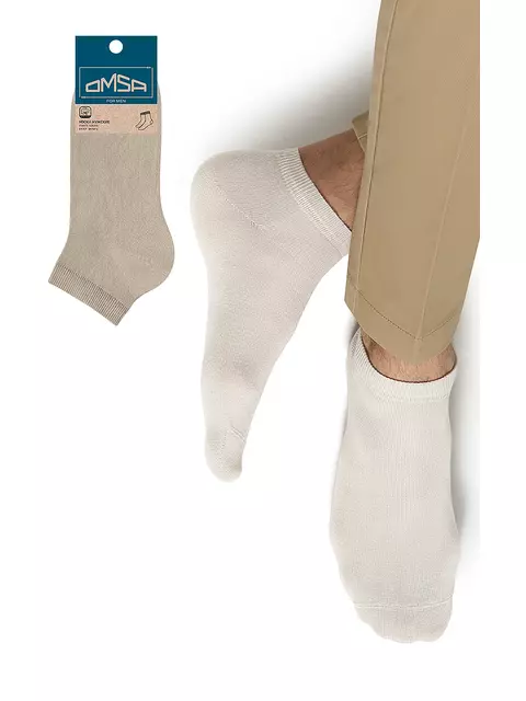 Мужские всесезонные укороченные носки omsa eco 402 grigio chiaro, , 45-47 (29-31), OMSA, - 1