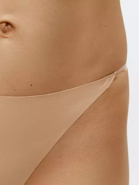 Трусы «танга» с низкой линией талии omsa omd 2411b invisible tanga beige, , 50 (XL), OMSA, - 3
