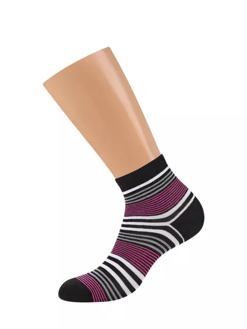 Женские носки в контрастную полоску minimi trend 4205 fuxia, , 39-41 (25-27), MINIMI, - 3